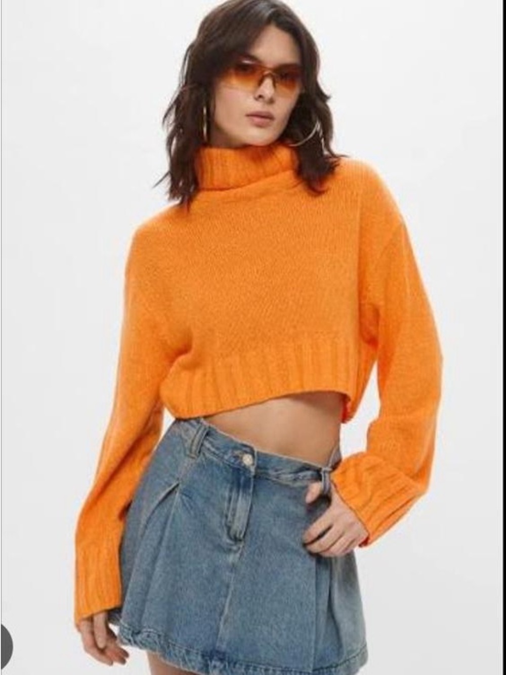H&M Divided Bright Orange Crop Sweater, Size S